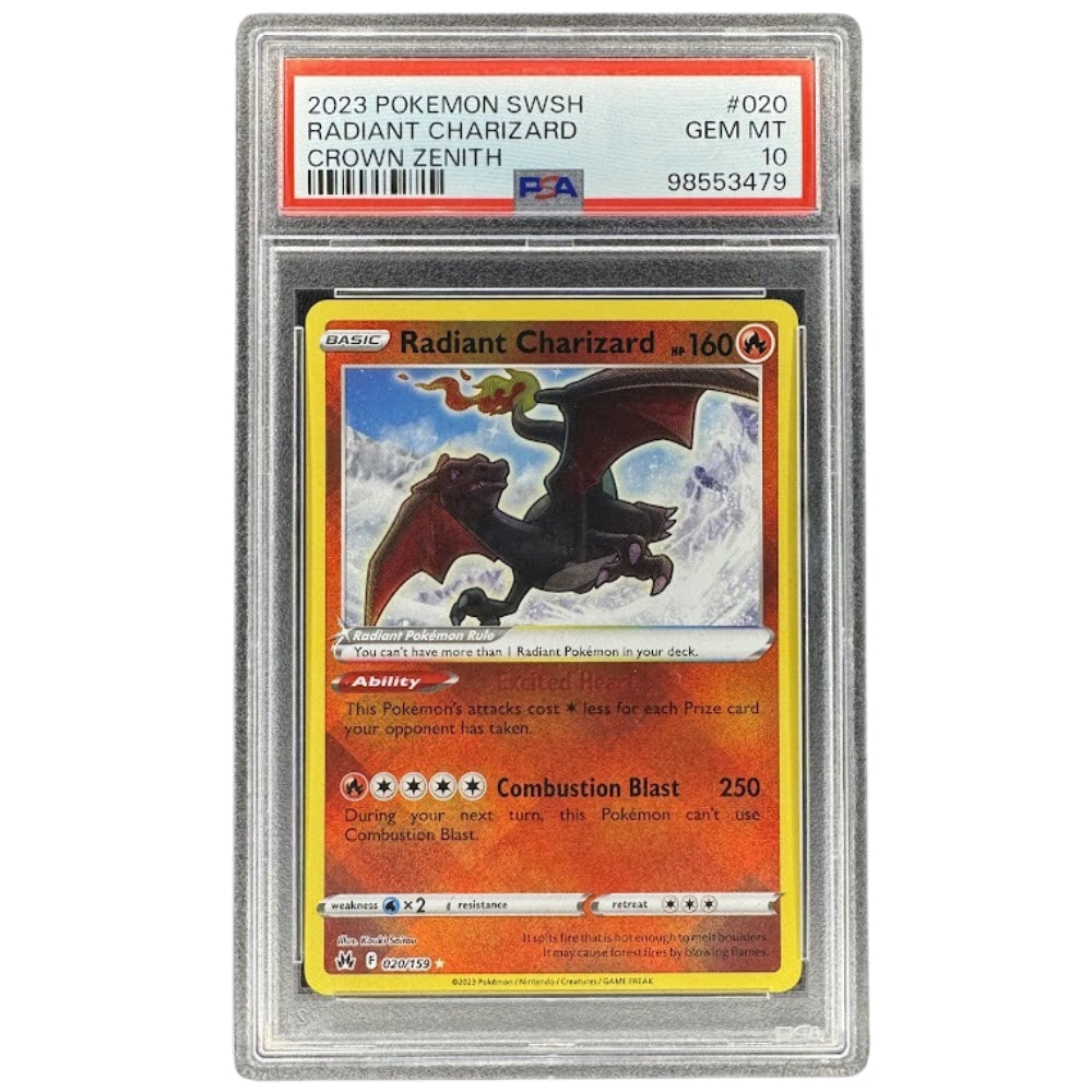 Radiant Charizard 020/159 Rare PSA 10 Pokemon TCG Sword & Shield Crown Zenith