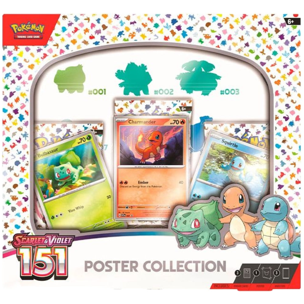Front view of The Pokemon Trading Card Game Scarlet and Violet 151 Poster Collection.