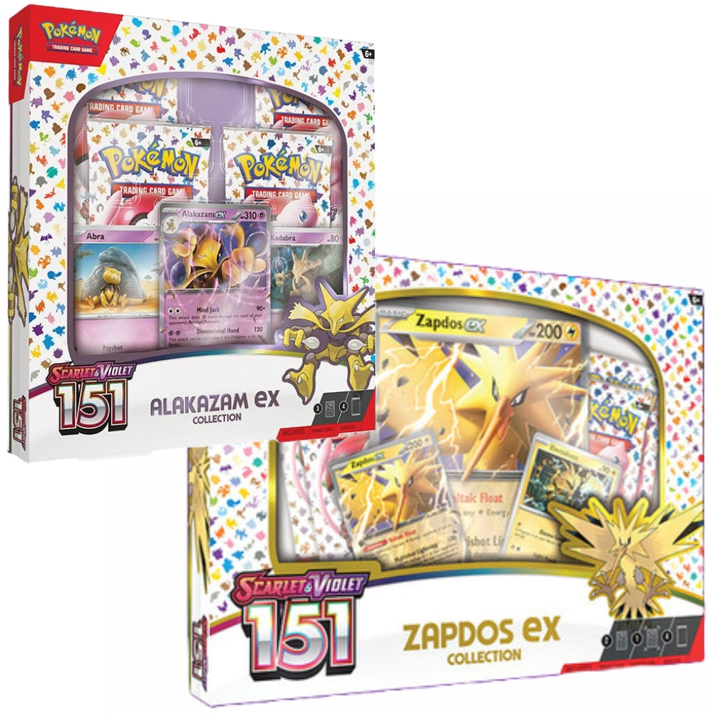 Pokemon TCG Scarlet & Violet - 151 Zapdos ex & Alakazam ex Collection Box Deal