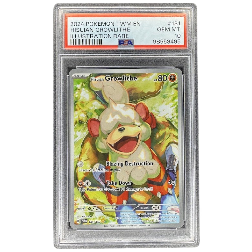 Hisuian Growlithe 181/167 Illustraion Rare PSA 10 Pokemon TCG Scarlet & Violet Twilight Masquerade