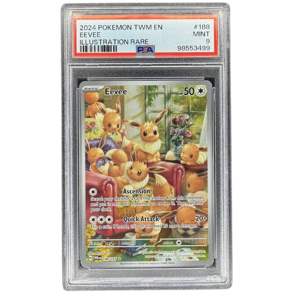 Eevee 188/167 PSA 9 Illustration Rare Pokemon TCG Scarlet & Violet Twilight Masquerade