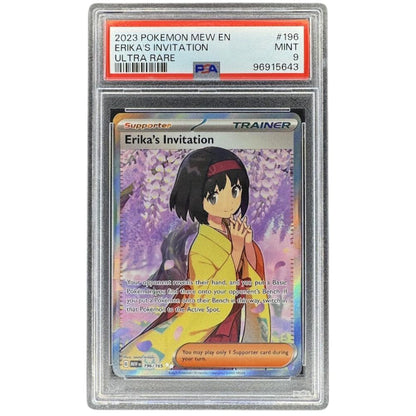 Erika's Invitation 196/165 PSA 9 Ultra Rare Full Art Pokemon Scarlet Violet 151 Graded Card