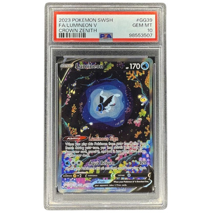 Lumineon V GG39 Ultra Rare PSA 10 Pokemon TCG Sword & Shield Crown Zenith