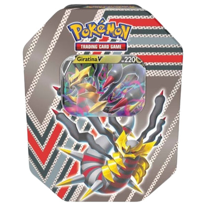 Front of the Front of the Pokemon Trading Card Game Giratina Hidden Potential Tin.