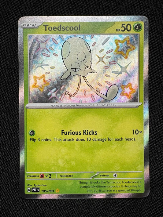 Toedscool 105/091 Shiny Rare Pokemon TCG Scarlet & Violet Paldean Fates