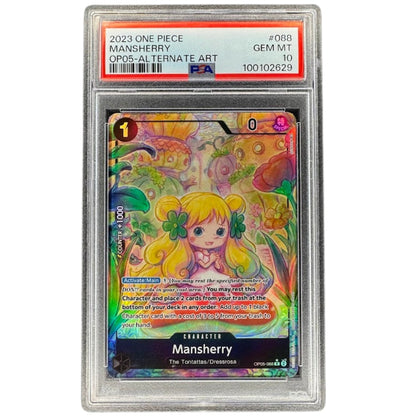 Mansherry OP05-088 PSA 10 Alternate Art One Piece Card Game OP05 Awakening Of The New Era Graded Card