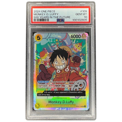 Monkey D Luffy OP07-109 PSA 10 SR One Piece Card Game OP07 500 Years Into The Future Graded Card