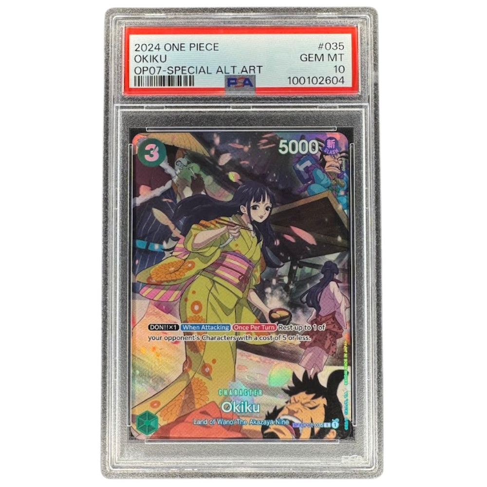 Okiku OP01-035 PSA 10 SP Alt Art One Piece Card Game OP07 500 Years Into The Future Graded Card