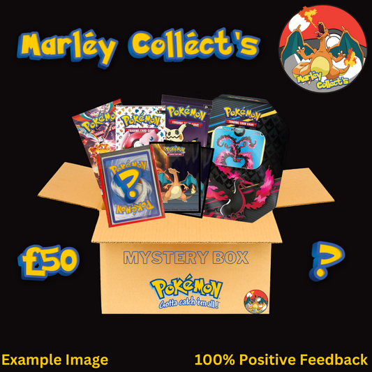 Pokemon Card Mystery Box - £50 - Includes Sealed Collection Box or Tin | Ultra Rare Card | Booster Packs