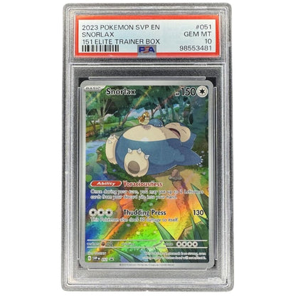 Snorlax SVP 051 Black Star Promo PSA 10 Pokemon TCG Scarlet & Violet 151 ETB