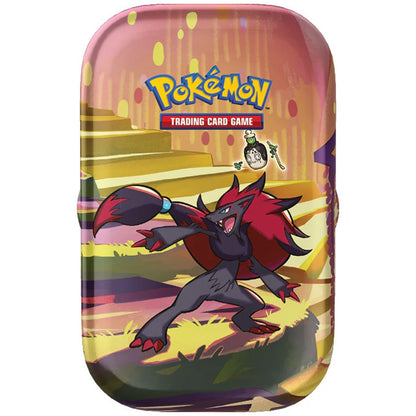 Pokemon Trading Card Game Scarlet & Violet Shrouded Fable Mini Tin Featuring Zoroark.