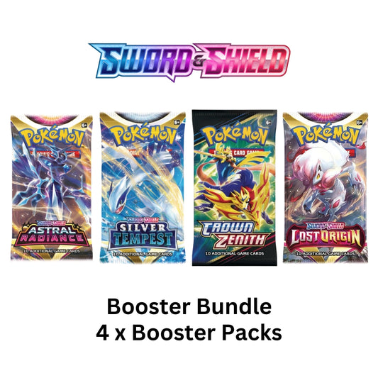 Pokemon TCG Sword & Shield Booster Pack Bundle - 4 x Random Booster Packs