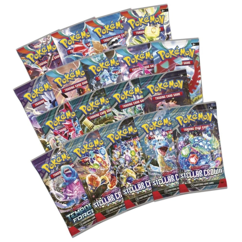 Pokemon Trading Card Game Booster Packs from The Pokemon Trading Card Game Terapagos ex Ultra-Premium Collection.