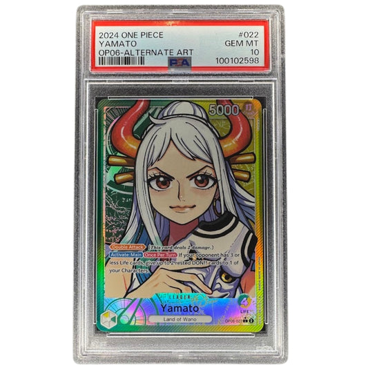 Yamato OP06-022 PSA 10 Leader Alt Art One Piece Card Game OP06 Wings Of The Captain Graded Card