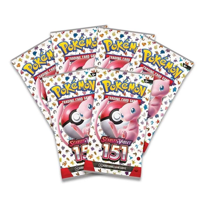 Six Pokemon Trading Card Game Scarlet and Violet 151 Booster Bundle Packs