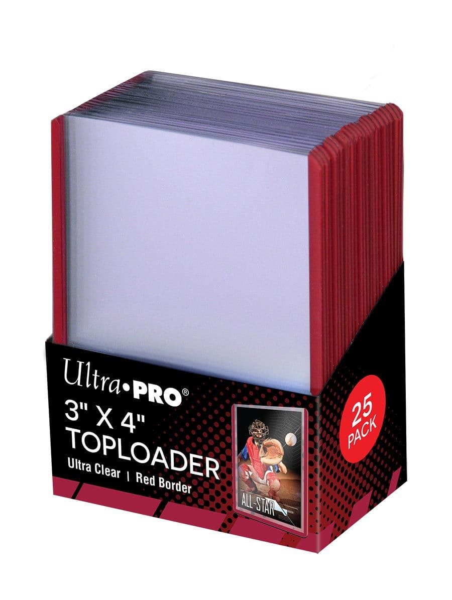 Ultra Pro - 3 x 4 Inch Toploaders Red Border 25 Pack